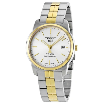 Shop Tissot Pr100 Automatic Silver Dial Mens Watch T0494072203100 In Gold Tone,silver Tone,two Tone