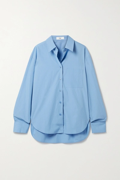 Shop The Frankie Shop Lui Organic Cotton-poplin Shirt In Blue