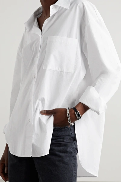 Shop The Frankie Shop Lui Organic Cotton-poplin Shirt In White