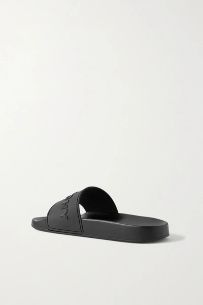 Shop Givenchy Logo-embossed Rubber Slides In Black