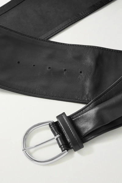 Shop Isabel Marant Luiza Leather Waist Belt In Black