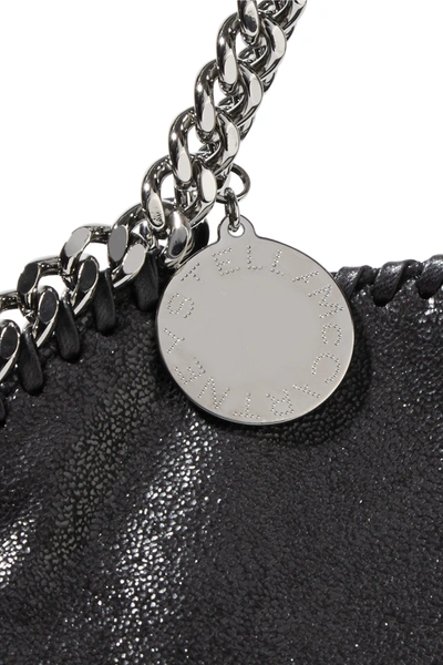 Stella Mccartney The Falabella Medium Faux Brushed-leather Shoulder Bag In Black
