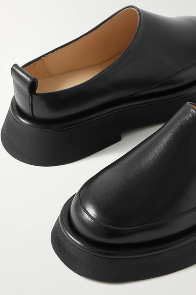 Shop Wandler Rosa Leather Slippers In Black