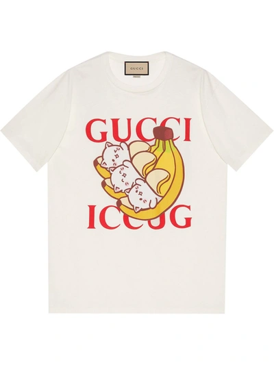Shop Gucci X Bananya Printed T-shirt In White