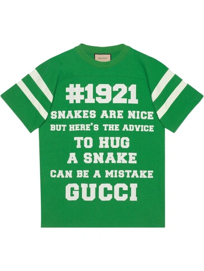 Shop Gucci To Hug A Snake-print T-shirt In Green