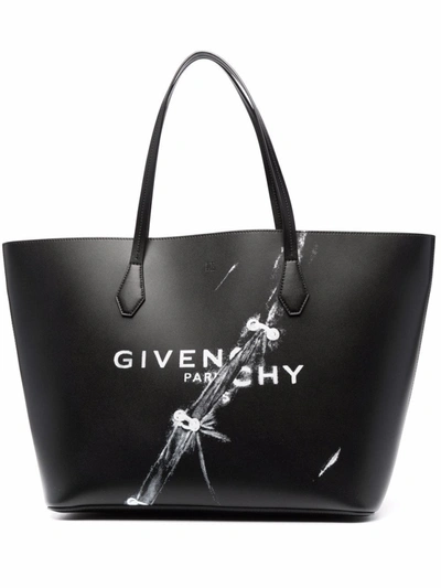 Shop Givenchy Trompe-l'ail Shopping Tote Bag In Black