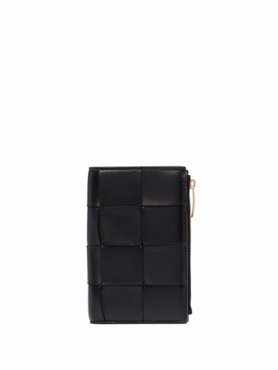 Shop Bottega Veneta Leather Wallet In Black