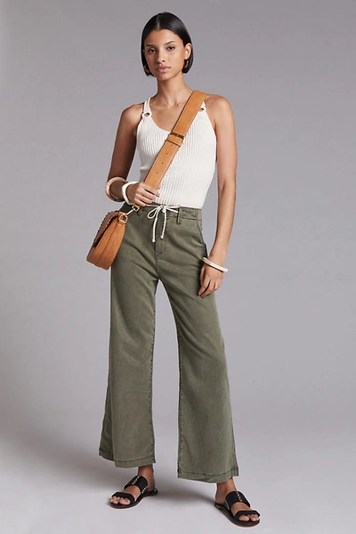 Shop Paige Carly Wide-leg Pants In Green