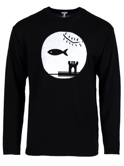 Shop Loewe X Joe Brainard Fish Sweater Black