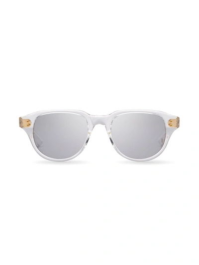 Shop Dita Eyewear Telehacker Round Frame Sunglasses In Transparent