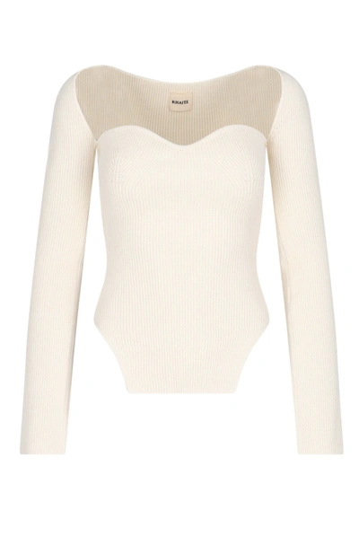Shop Khaite Maddy Bustier Knitted Top In White