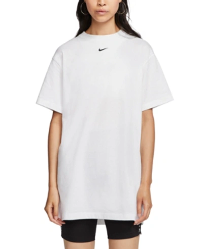Shop Nike Sportswear Cotton Essential Dress In White/black