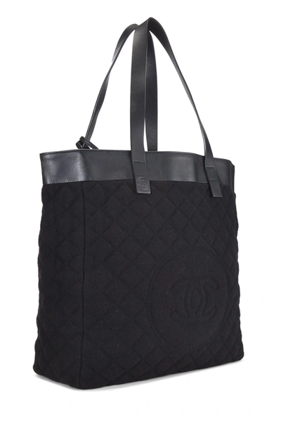 Pre-owned Chanel Black Terry Cloth 'cc' Tote