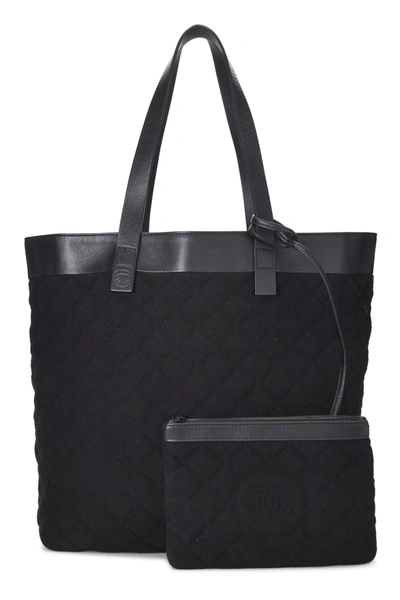 Pre-owned Chanel Black Terry Cloth 'cc' Tote