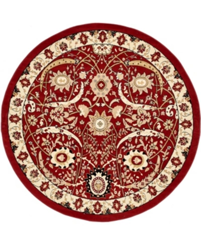 Shop Bridgeport Home Aelmoor Ael1 8' X 8' Round Area Rug In Red