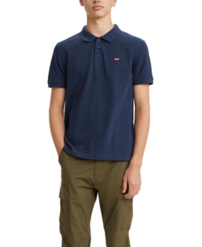 Shop Levi's Men's Housemark Regular Fit Short Sleeve Polo Shirt In Dress Blues
