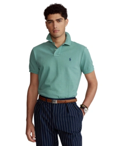 Shop Polo Ralph Lauren Men's Custom Slim Fit Mesh Polo Shirt In Seafoam