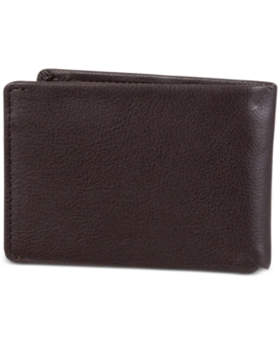 Shop Calvin Klein Men's Rfid Gustave Micro Slimfold Wallet In Brown