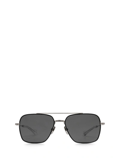 Shop Dita Eyewear Square Frame Aviator Sunglasses In Silver