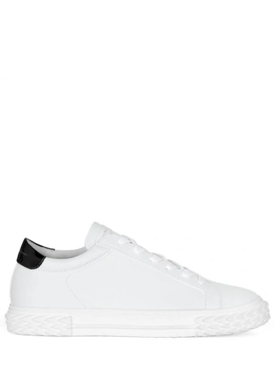 Shop Giuseppe Zanotti White Low-top Blabber Sneakers
