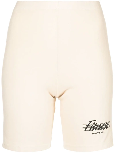 Shop Sporty And Rich 80s Fitness Biker Shorts In Nude