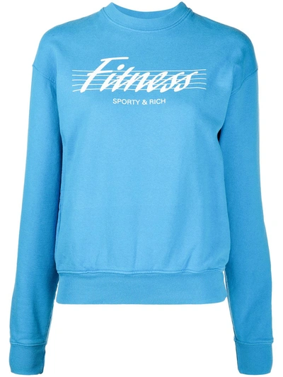 Shop Sporty And Rich 80s Fitness Sweatshirt In Blau