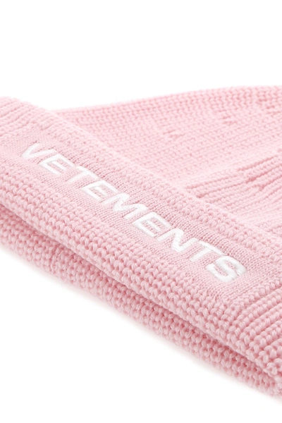 Shop Vetements Pink Wool Beanie Pink  Donna|uomo Tu