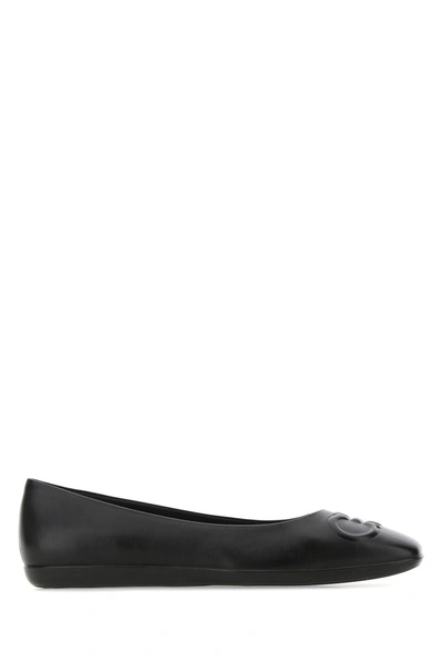 Shop Ferragamo Black Leather Gancini Ballerinas  Nd Salvatore  Donna 7