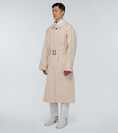 Shop Maison Margiela Cotton Trench Coat In Beige