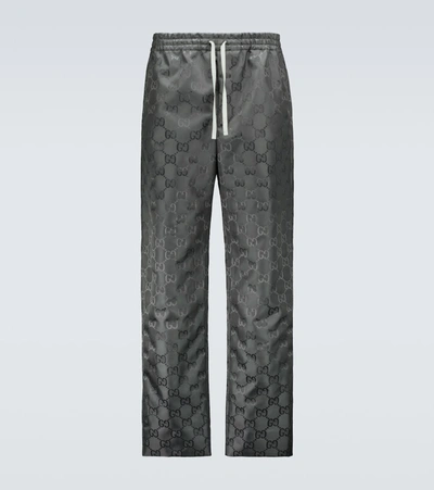 Shop Gucci Off The Grid Drawstring Pants In Grey