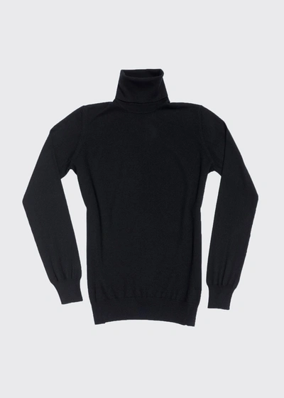 Shop Loro Piana Featherweight Cashmere Turtleneck Sweater In Black