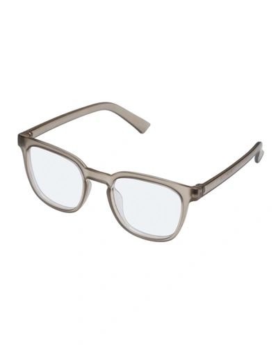 Shop The Book Club Shelve Angry Men Square Plastic Reading Glasses In Matte Grey
