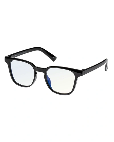The Book Club Twelve Hungry Bens Square Plastic Reading Glasses In Black
