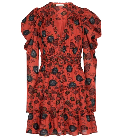 Shop Ulla Johnson Windsor Floral Cotton-blend Minidress In Red