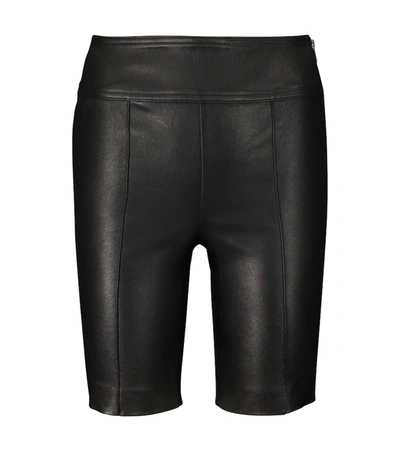 Helmut Lang Leather Biker Shorts In Black | ModeSens