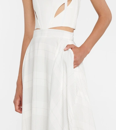 Shop Maticevski Check Midi Skirt In White