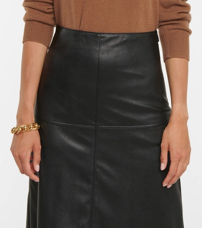 Shop Max Mara Carioca Faux Leather Skirt In Black