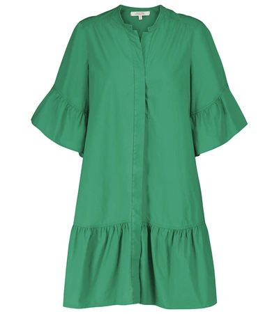 Shop Dorothee Schumacher Colourful Volumes Cotton Minidress In Green