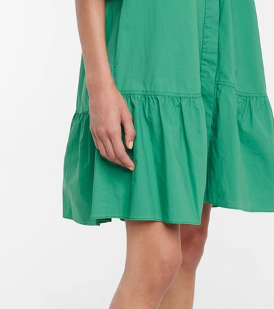 Shop Dorothee Schumacher Colourful Volumes Cotton Minidress In Green