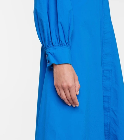 Shop Dorothee Schumacher Colourful Volumes Cotton Maxi Dress In Blue