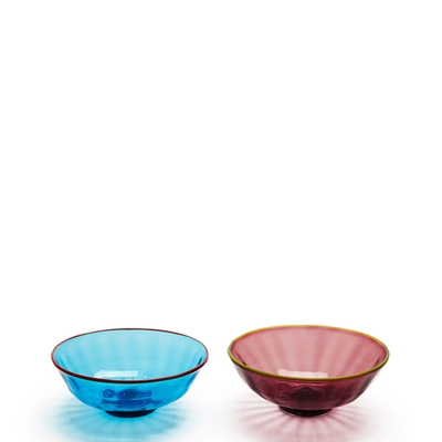 Shop La Doublej Luxury Nut Bowl Set Of 2 In Turchese/viola