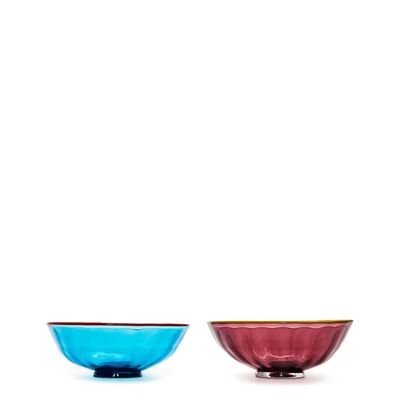 Shop La Doublej Luxury Nut Bowl Set Of 2 In Turchese/viola