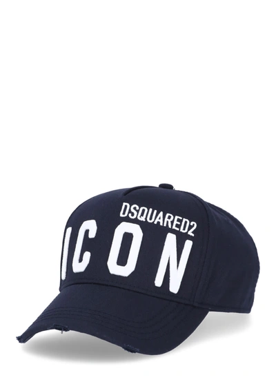 Shop Dsquared2 Icon Baseball Cap In Navy Bianco