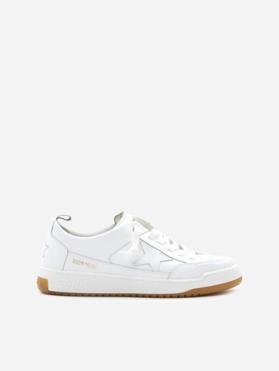 Shop Golden Goose Yeah Sneakers Made Of Leather In White