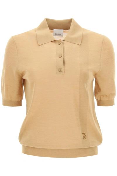 Shop Burberry Monogram Motif Polo Shirt In Brown