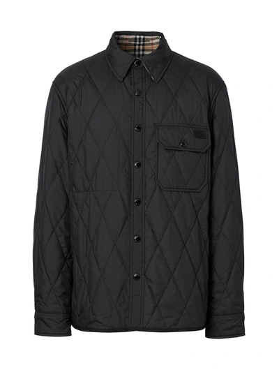 Shop Burberry Reversible Quilted Vintage Check Jacket In Black