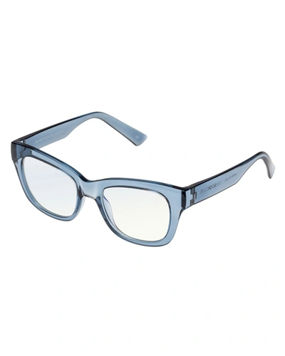 Shop The Book Club The Hate Relax Me Square Plastic Reading Glasses In Crystal Spruce