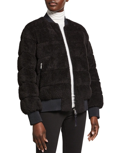 Shop Moncler Algedi Down-fill Bomber Jacket In Black