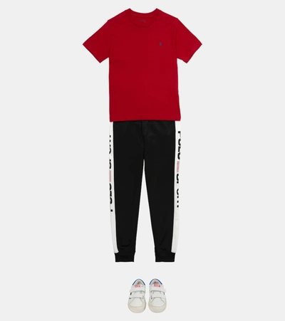 Shop Polo Ralph Lauren Embroidered Cotton T-shirt In Red
