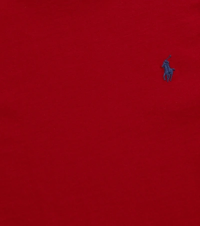 Shop Polo Ralph Lauren Embroidered Cotton T-shirt In Red